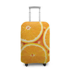 Чехол для чемодана 3D с принтом Апельсин в Тюмени, 86% полиэфир, 14% спандекс | двустороннее нанесение принта, прорези для ручек и колес | апельсин | еда | лимон | фрукт