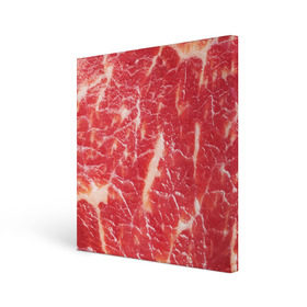 Холст квадратный с принтом Мясо в Тюмени, 100% ПВХ |  | Тематика изображения на принте: бекон | еда | мясо