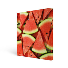 Холст квадратный с принтом Дольки арбуза в Тюмени, 100% ПВХ |  | Тематика изображения на принте: арбуз | дольки арбуза | еда | фрукт | ягода