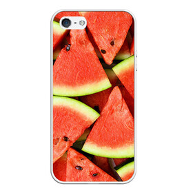 Чехол для iPhone 5/5S матовый с принтом Дольки арбуза в Тюмени, Силикон | Область печати: задняя сторона чехла, без боковых панелей | арбуз | дольки арбуза | еда | фрукт | ягода