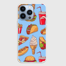 Чехол для iPhone 13 Pro с принтом Еда в Тюмени,  |  | гамбургер | еда | пицца | фастфуд | фри