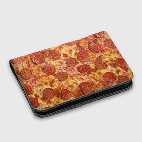 Картхолдер с принтом с принтом Пицца в Тюмени, натуральная матовая кожа | размер 7,3 х 10 см; кардхолдер имеет 4 кармана для карт; | pizza | еда | пицца | фастфуд