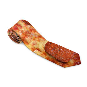 Галстук 3D с принтом Пицца в Тюмени, 100% полиэстер | Длина 148 см; Плотность 150-180 г/м2 | pizza | еда | пицца | фастфуд