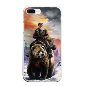 Чехол для iPhone 7Plus/8 Plus матовый с принтом Медведь в Тюмени, Силикон | Область печати: задняя сторона чехла, без боковых панелей | Тематика изображения на принте: лес | медведь | мишка | патриот | россия | я русский
