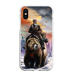 Чехол для iPhone XS Max матовый с принтом Медведь в Тюмени, Силикон | Область печати: задняя сторона чехла, без боковых панелей | лес | медведь | мишка | патриот | россия | я русский