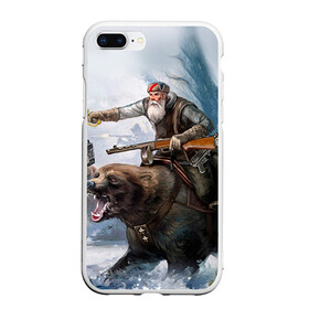 Чехол для iPhone 7Plus/8 Plus матовый с принтом Медведь в Тюмени, Силикон | Область печати: задняя сторона чехла, без боковых панелей | Тематика изображения на принте: медведь | мишка | патриот | россия | я русский