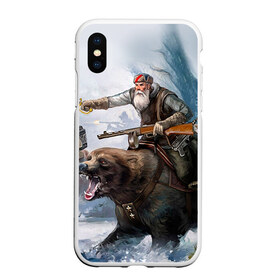 Чехол для iPhone XS Max матовый с принтом Медведь в Тюмени, Силикон | Область печати: задняя сторона чехла, без боковых панелей | медведь | мишка | патриот | россия | я русский