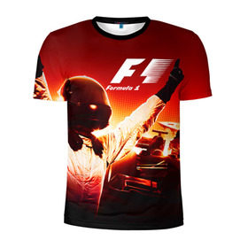 Мужская футболка 3D спортивная с принтом Формула 1 в Тюмени, 100% полиэстер с улучшенными характеристиками | приталенный силуэт, круглая горловина, широкие плечи, сужается к линии бедра | формула 1