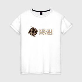 Женская футболка хлопок с принтом Ninjas in Pyjamas в Тюмени, 100% хлопок | прямой крой, круглый вырез горловины, длина до линии бедер, слегка спущенное плечо | 