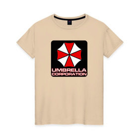 Женская футболка хлопок с принтом UMBRELLA в Тюмени, 100% хлопок | прямой крой, круглый вырез горловины, длина до линии бедер, слегка спущенное плечо | амбрелла | обитель зла