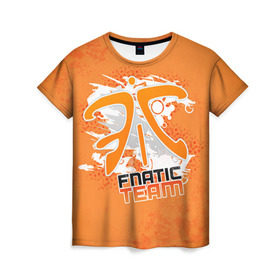 Женская футболка 3D с принтом Fnatic team в Тюмени, 100% полиэфир ( синтетическое хлопкоподобное полотно) | прямой крой, круглый вырез горловины, длина до линии бедер | 