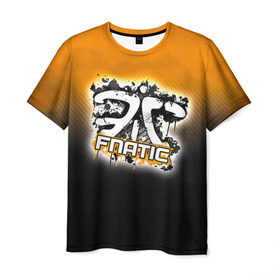 Мужская футболка 3D с принтом Fnatic team в Тюмени, 100% полиэфир | прямой крой, круглый вырез горловины, длина до линии бедер | fnatic
