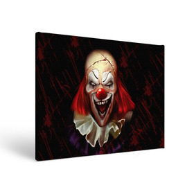 Холст прямоугольный с принтом Зомби клоун в Тюмени, 100% ПВХ |  | halloween | злодей | злой | клоун | монстр | хэлоуин