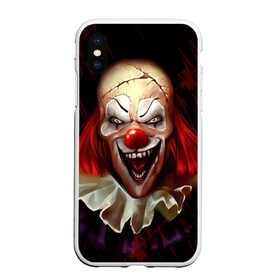 Чехол для iPhone XS Max матовый с принтом Зомби клоун в Тюмени, Силикон | Область печати: задняя сторона чехла, без боковых панелей | Тематика изображения на принте: halloween | злодей | злой | клоун | монстр | хэлоуин