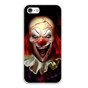 Чехол для iPhone 5/5S матовый с принтом Зомби клоун в Тюмени, Силикон | Область печати: задняя сторона чехла, без боковых панелей | halloween | злодей | злой | клоун | монстр | хэлоуин
