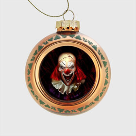 Стеклянный ёлочный шар с принтом Зомби клоун в Тюмени, Стекло | Диаметр: 80 мм | halloween | злодей | злой | клоун | монстр | хэлоуин