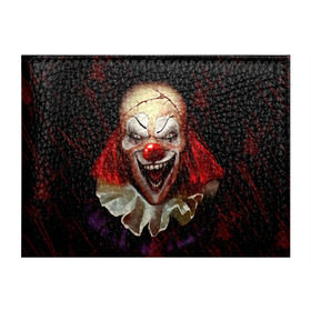 Обложка для студенческого билета с принтом Зомби клоун в Тюмени, натуральная кожа | Размер: 11*8 см; Печать на всей внешней стороне | Тематика изображения на принте: halloween | злодей | злой | клоун | монстр | хэлоуин