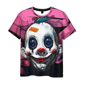 Мужская футболка 3D с принтом Клоун в Тюмени, 100% полиэфир | прямой крой, круглый вырез горловины, длина до линии бедер | halloween | злодей | злой | клоун | монстр | хэлоуин