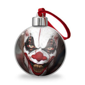 Ёлочный шар с принтом Зомби клоун в Тюмени, Пластик | Диаметр: 77 мм | halloween | злодей | злой | клоун | монстр | хэлоуин