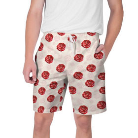 Мужские шорты 3D с принтом Розы в Тюмени,  полиэстер 100% | прямой крой, два кармана без застежек по бокам. Мягкая трикотажная резинка на поясе, внутри которой широкие завязки. Длина чуть выше колен | паттерн | цветочный