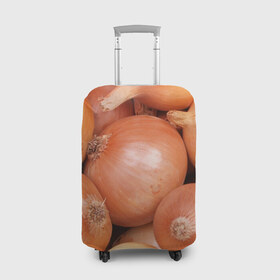 Чехол для чемодана 3D с принтом Лук-лучок в Тюмени, 86% полиэфир, 14% спандекс | двустороннее нанесение принта, прорези для ручек и колес | золотая | лук | луковица | лучок | опарин | ургант | эхлуклучок