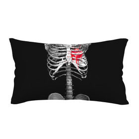 Подушка 3D антистресс с принтом Скелет с сердцем в Тюмени, наволочка — 100% полиэстер, наполнитель — вспененный полистирол | состоит из подушки и наволочки на молнии | halloween | skeleton | кровь | скелет | хэллоуин