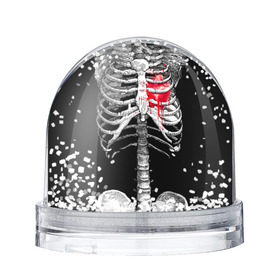 Водяной шар с принтом Скелет с сердцем в Тюмени, Пластик | Изображение внутри шара печатается на глянцевой фотобумаге с двух сторон | halloween | skeleton | кровь | скелет | хэллоуин
