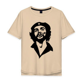 Мужская футболка хлопок Oversize с принтом Че Гевара в Тюмени, 100% хлопок | свободный крой, круглый ворот, “спинка” длиннее передней части | che | cuba | гевара | куба | латиноамериканский революционер | че | чегевара