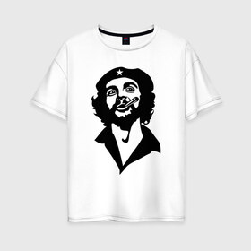 Женская футболка хлопок Oversize с принтом Че Гевара в Тюмени, 100% хлопок | свободный крой, круглый ворот, спущенный рукав, длина до линии бедер
 | che | cuba | гевара | куба | латиноамериканский революционер | че | чегевара