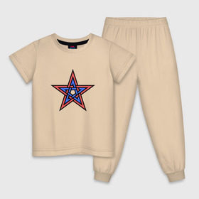 Детская пижама хлопок с принтом ЦСКА в Тюмени, 100% хлопок |  брюки и футболка прямого кроя, без карманов, на брюках мягкая резинка на поясе и по низу штанин
 | 