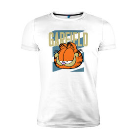 Мужская футболка премиум с принтом Garfield Radical в Тюмени, 92% хлопок, 8% лайкра | приталенный силуэт, круглый вырез ворота, длина до линии бедра, короткий рукав | garfield radical гарфилд кот