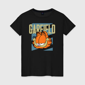 Женская футболка хлопок с принтом Garfield Radical в Тюмени, 100% хлопок | прямой крой, круглый вырез горловины, длина до линии бедер, слегка спущенное плечо | garfield radical гарфилд кот