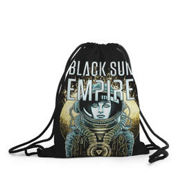 Рюкзак-мешок 3D с принтом Black Sun Empire в Тюмени, 100% полиэстер | плотность ткани — 200 г/м2, размер — 35 х 45 см; лямки — толстые шнурки, застежка на шнуровке, без карманов и подкладки | Тематика изображения на принте: empire