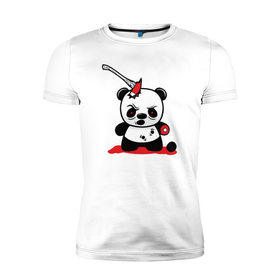 Мужская футболка премиум с принтом Angry panda в Тюмени, 92% хлопок, 8% лайкра | приталенный силуэт, круглый вырез ворота, длина до линии бедра, короткий рукав | 