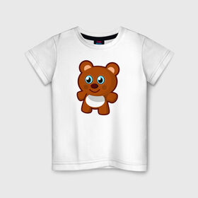 Детская футболка хлопок с принтом Мишка в Тюмени, 100% хлопок | круглый вырез горловины, полуприлегающий силуэт, длина до линии бедер | медведь | милый мишкамилый | рисунок