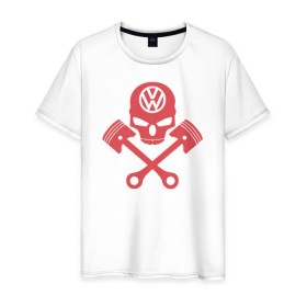 Мужская футболка хлопок с принтом Volkswagen в Тюмени, 100% хлопок | прямой крой, круглый вырез горловины, длина до линии бедер, слегка спущенное плечо. | vw volkswagen фольксваген