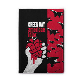 Обложка для автодокументов с принтом Green Day в Тюмени, натуральная кожа |  размер 19,9*13 см; внутри 4 больших “конверта” для документов и один маленький отдел — туда идеально встанут права | green day | rock | грин дей | рок