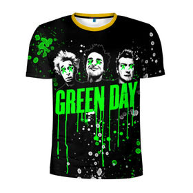 Мужская футболка 3D спортивная с принтом Green Day в Тюмени, 100% полиэстер с улучшенными характеристиками | приталенный силуэт, круглая горловина, широкие плечи, сужается к линии бедра | green day | rock | грин дей | рок