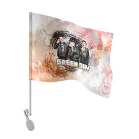 Флаг для автомобиля с принтом Green Day в Тюмени, 100% полиэстер | Размер: 30*21 см | green day | rock | грин дей | рок