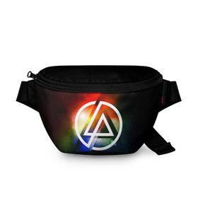Поясная сумка 3D с принтом Linkin Park в Тюмени, 100% полиэстер | плотная ткань, ремень с регулируемой длиной, внутри несколько карманов для мелочей, основное отделение и карман с обратной стороны сумки застегиваются на молнию | linkin park | rock | линкин парк | рок