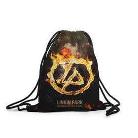 Рюкзак-мешок 3D с принтом Linkin Park в Тюмени, 100% полиэстер | плотность ткани — 200 г/м2, размер — 35 х 45 см; лямки — толстые шнурки, застежка на шнуровке, без карманов и подкладки | linkin park | rock | линкин парк | рок