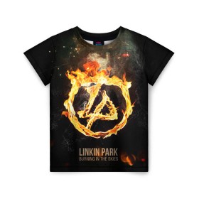 Детская футболка 3D с принтом Linkin Park в Тюмени, 100% гипоаллергенный полиэфир | прямой крой, круглый вырез горловины, длина до линии бедер, чуть спущенное плечо, ткань немного тянется | linkin park | rock | линкин парк | рок