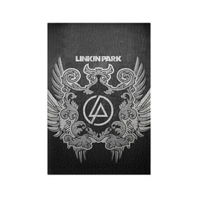 Обложка для паспорта матовая кожа с принтом Linkin Park в Тюмени, натуральная матовая кожа | размер 19,3 х 13,7 см; прозрачные пластиковые крепления | Тематика изображения на принте: linkin park | rock | линкин парк | рок