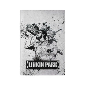Обложка для паспорта матовая кожа с принтом Linkin Park в Тюмени, натуральная матовая кожа | размер 19,3 х 13,7 см; прозрачные пластиковые крепления | Тематика изображения на принте: linkin park | rock | линкин парк | рок