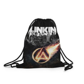 Рюкзак-мешок 3D с принтом Linkin Park в Тюмени, 100% полиэстер | плотность ткани — 200 г/м2, размер — 35 х 45 см; лямки — толстые шнурки, застежка на шнуровке, без карманов и подкладки | linkin park | rock | линкин парк | рок