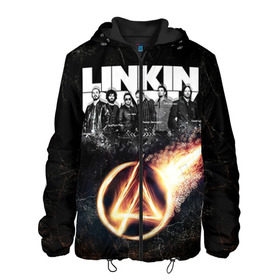 Мужская куртка 3D с принтом Linkin Park в Тюмени, ткань верха — 100% полиэстер, подклад — флис | прямой крой, подол и капюшон оформлены резинкой с фиксаторами, два кармана без застежек по бокам, один большой потайной карман на груди. Карман на груди застегивается на липучку | Тематика изображения на принте: linkin park | rock | линкин парк | рок