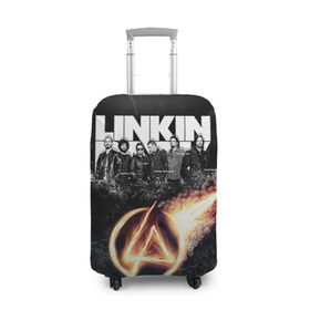 Чехол для чемодана 3D с принтом Linkin Park в Тюмени, 86% полиэфир, 14% спандекс | двустороннее нанесение принта, прорези для ручек и колес | linkin park | rock | линкин парк | рок