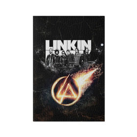 Обложка для паспорта матовая кожа с принтом Linkin Park в Тюмени, натуральная матовая кожа | размер 19,3 х 13,7 см; прозрачные пластиковые крепления | linkin park | rock | линкин парк | рок
