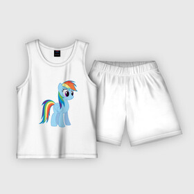 Детская пижама с шортами хлопок с принтом Пони радуга в Тюмени,  |  | прикольная пони радуга.пони радуга