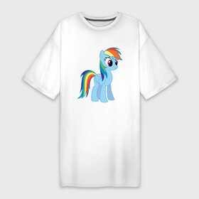 Платье-футболка хлопок с принтом Пони радуга в Тюмени,  |  | прикольная пони радуга.пони радуга
